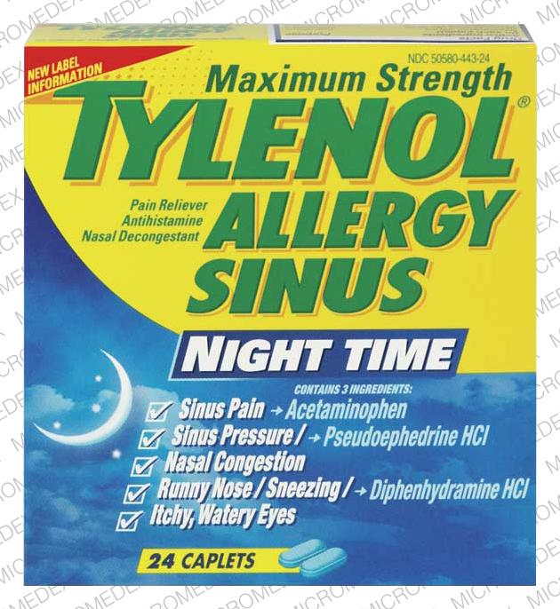 Tylenol allergy sinus night time